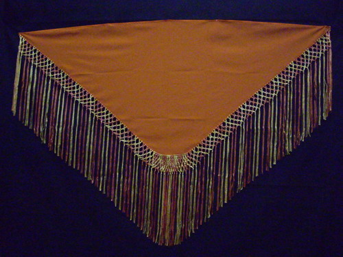 Fringed shawl - Orange shades.Cala